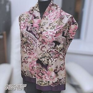 Vtg Talbots silk blush floral print scarf